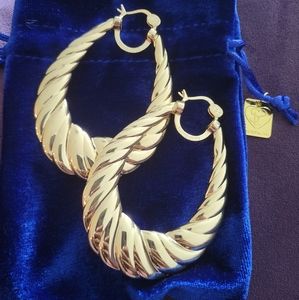 18kt gold over sterling silver large hoop earrings